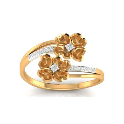 Luxury Floral Harmony Diamond Yellow Gold Ring