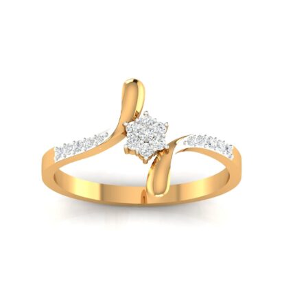 Shimmering Golden Bloom Diamond Yellow Gold Ring