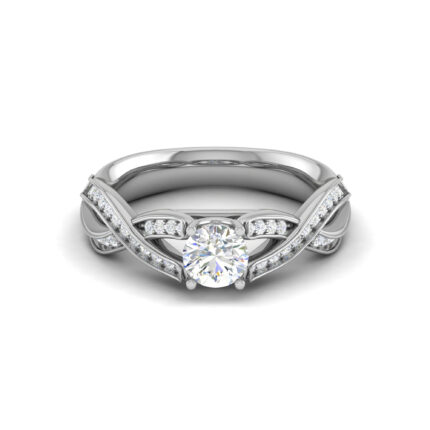 Elegant Infinity Twist Diamond White Gold Engagement Ring