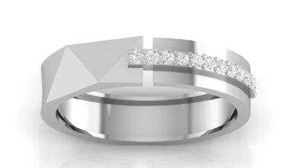 Luxury Modern Geometric Split Shank White Gold Diamond Ring