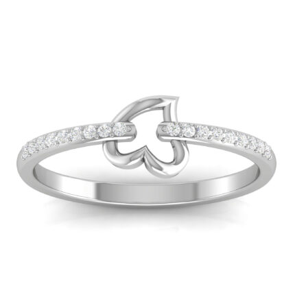 Radiant Double Heart Diamond Accent White Gold Ring