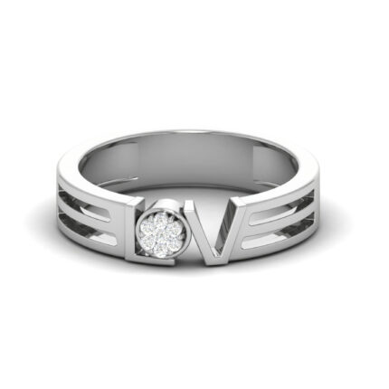 Luxury "LOVE" Cubic Zirconia Cluster White Gold Band