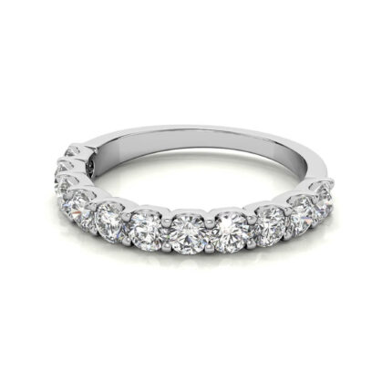 Radiant Eternal Nine Diamond Wedding White Gold Band