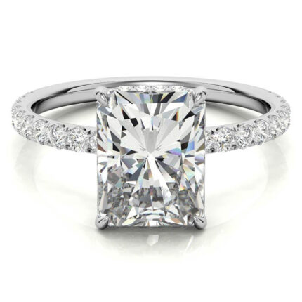 Dazzling Radiant Cut Moissanite White Gold Engagement Ring