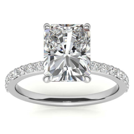 Radiant-Cut Moissanite White Gold Engagement Ring
