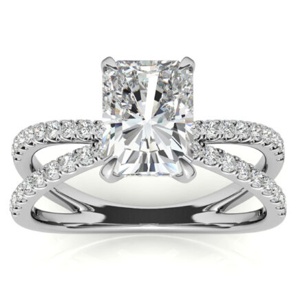Luxury Radiant-Cut White Gold Moissanite Ring