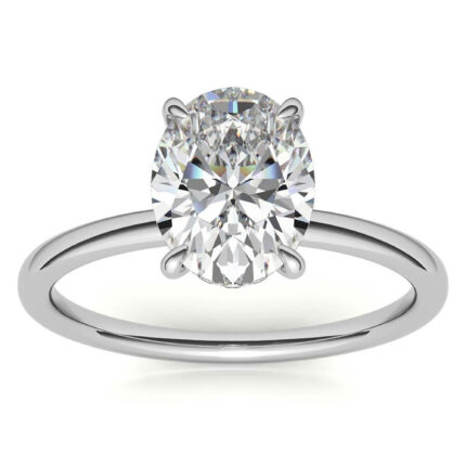 Sparkling Oval-Cut Lab-Grown Diamond White Gold Eternity Ring