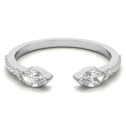 Luxury Open Marquise Diamond White Gold Pave Ring