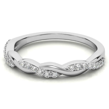 Sophisticated Love Band Moissanite Matching Comfort Fit Wedding White Gold Band
