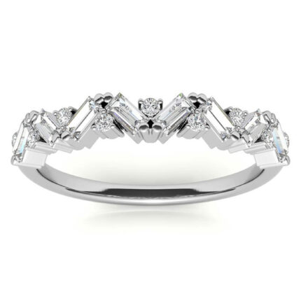 Elegant White Gold Baguette Diamond White Gold Eternity Ring