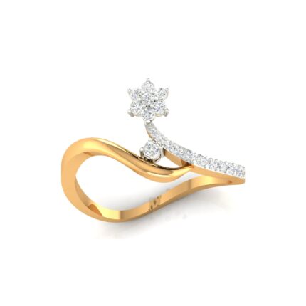Elegant Floral Radiance Diamond Yellow Gold Ring