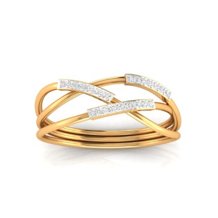 Luxury Woven Yellow Gold Diamond Yellow Gold Ring