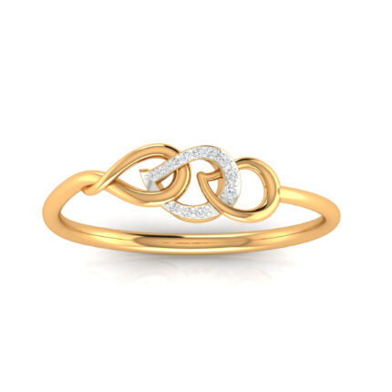 Eternal Knot Diamond Yellow Gold  Ring