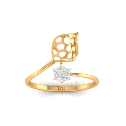 Golden Blossom Honeycomb Yellow Gold Ring