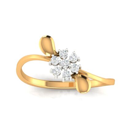 Luxury Gold Floral Diamond Yellow Gold Ring