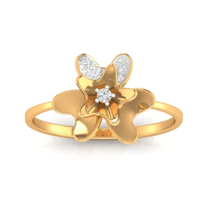 Graceful Floral-Inspired Masterpiece Blooming Yellow Gold Ring