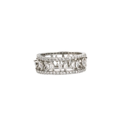 Elegant Marquise-Cut Diamond White Gold Eternity Band