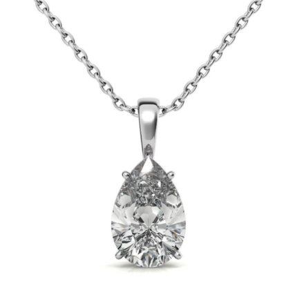 Elegant Teardrop Solitaire White Gold Pendant