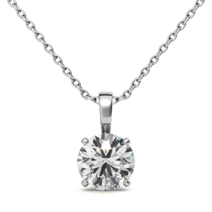 Elegant Moissanite Solitaire White Gold Pendant