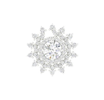Radiant Snowflake-Inspired White Gold Stud Earring
