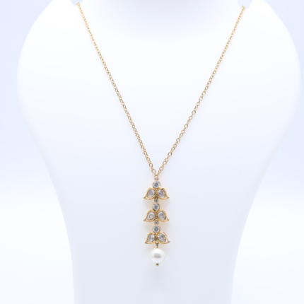 Stunning Floral Cascade Yellow Gold Pendant Necklace