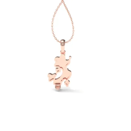 Elegant Sterling Silver Playful Puppy Rose Gold Pendant