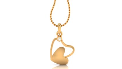 Luxury Heart Diamond Yellow Gold Pendant