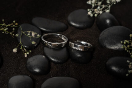 Elegant His & Hers White Gold Wedding Bands