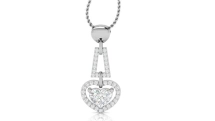 Radiant Heart-Cut Diamond White Gold Pendant