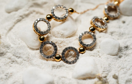 Luxury Gold & Diamond Circular Element Yellow Gold Bracelet