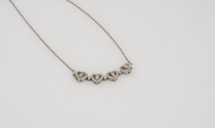 Graceful Four-Leaf Clover White Gold Pendant Necklace