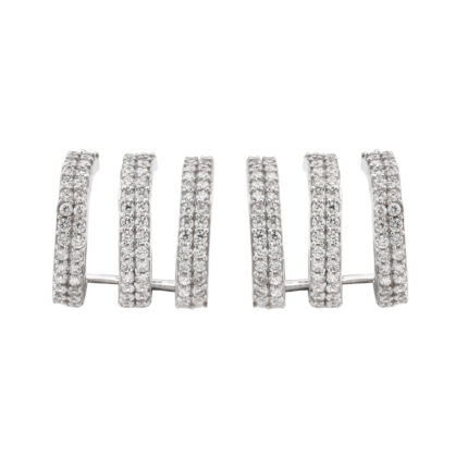 Elegant Half-Hoop White Gold Earrings
