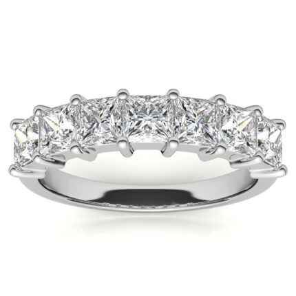 Luxury Princess-Cut Diamond White Gold Eternity Band