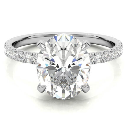 Elegant Oval-Cut Diamond White Gold Engagement Ring