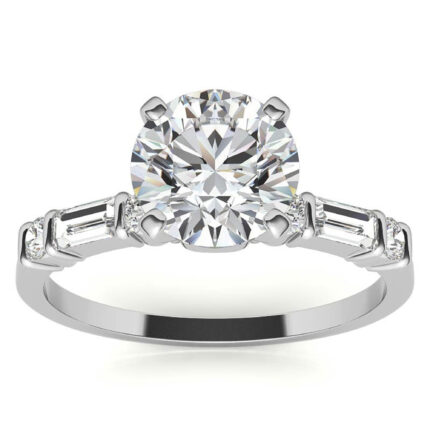 Graceful Facets Jewels Five-Stone White Gold Engagement Ring