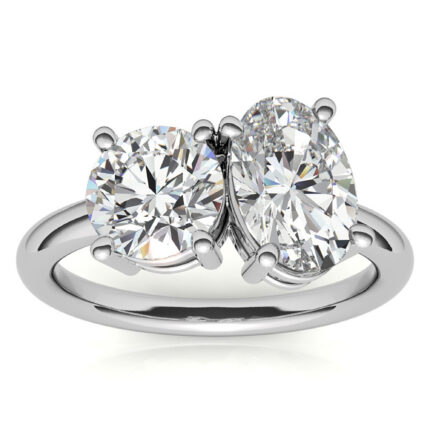 Stunning "Toi et Moi" Moissanite or Diamond White Gold Ring
