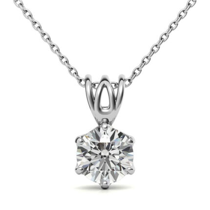 Elegant White Gold-Plated Moissanite White Gold Pendant