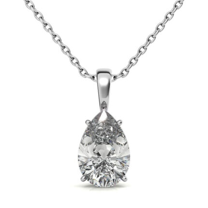 Elegant Teardrop Solitaire White Gold Pendant