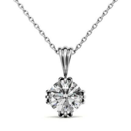 Radiant Moissanite Solitaire White Gold Pendant