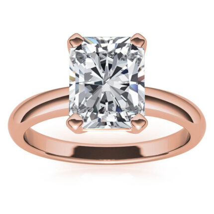 Radiant-Cut Diamond Solitaire Rose Gold Engagement Ring